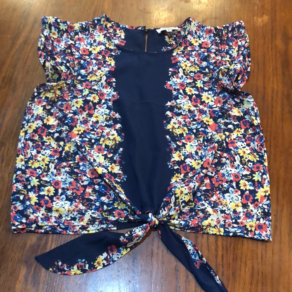 Blue and floral top